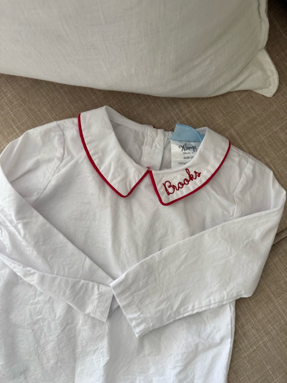 Brooks Monogram Peter Pan Collar Shirt - Picture 2 of 3